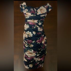 Windsor Navy Floral Strapless Dress